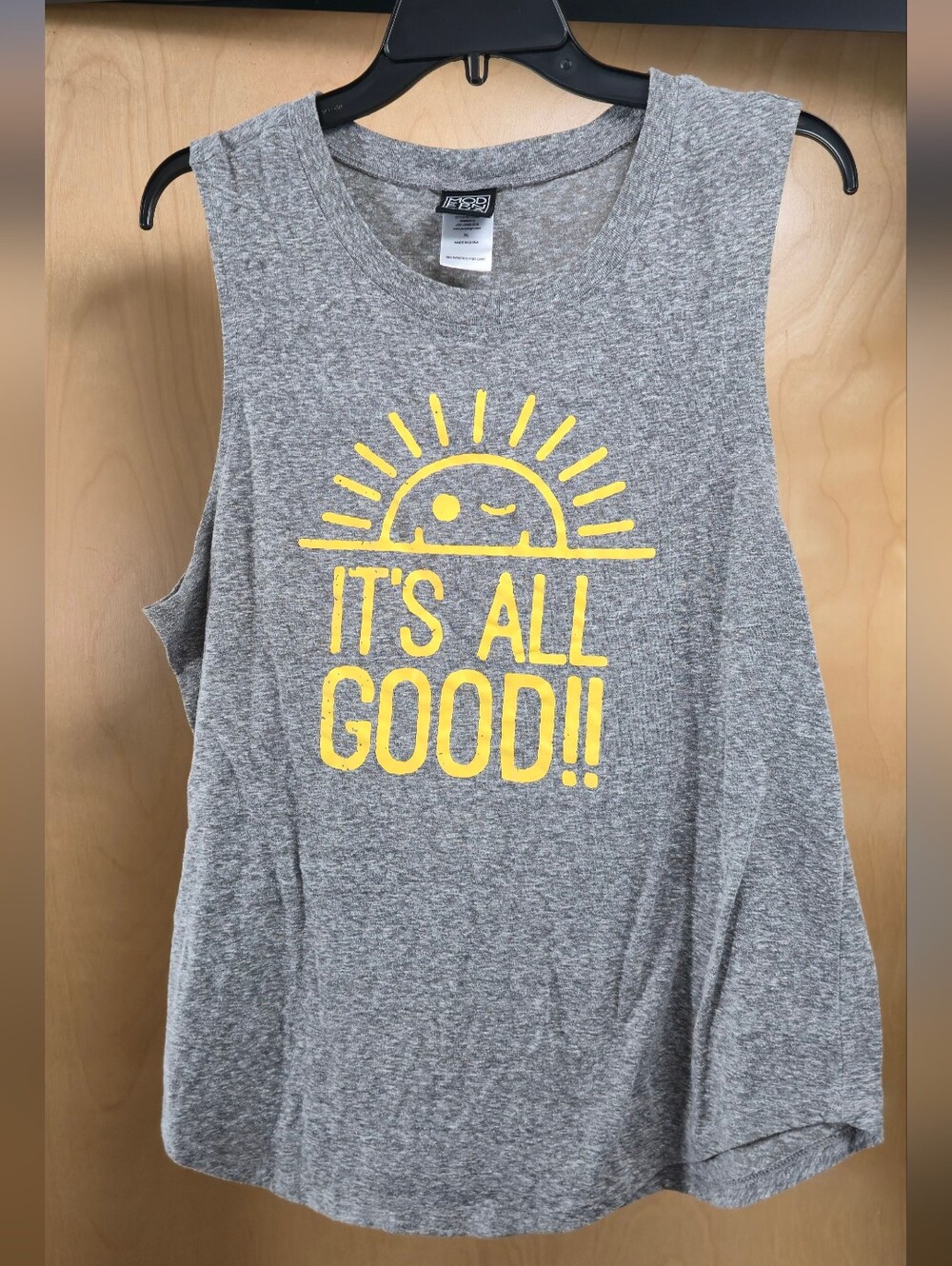 Modern Lux Grey Tank Top with Yellow Sun Graphic